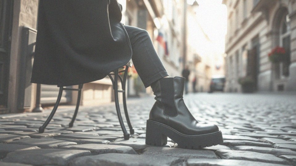 Jakie trendy w obuwiu pasują do długiego czarnego płaszcza?